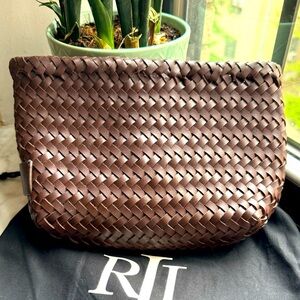 Ralph Lauren woven leather clutch